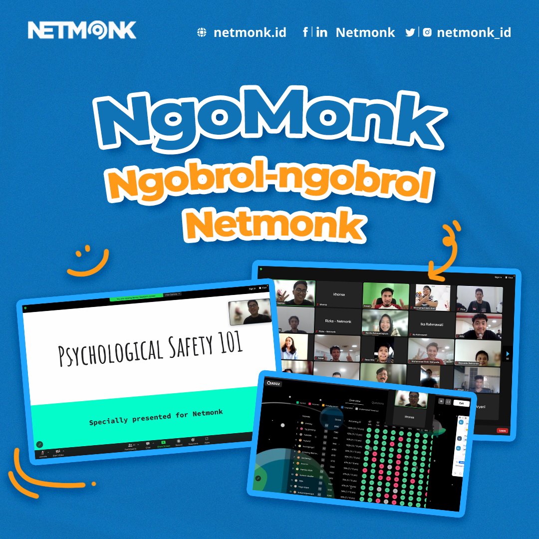 netmonk_id's tweet image. “Psychological Safety 101” 
Culture Talk & Sharing Session, sharing knowledge on how to keep work an environment that enables the team to thrive 🤩
#InsideNetmonk