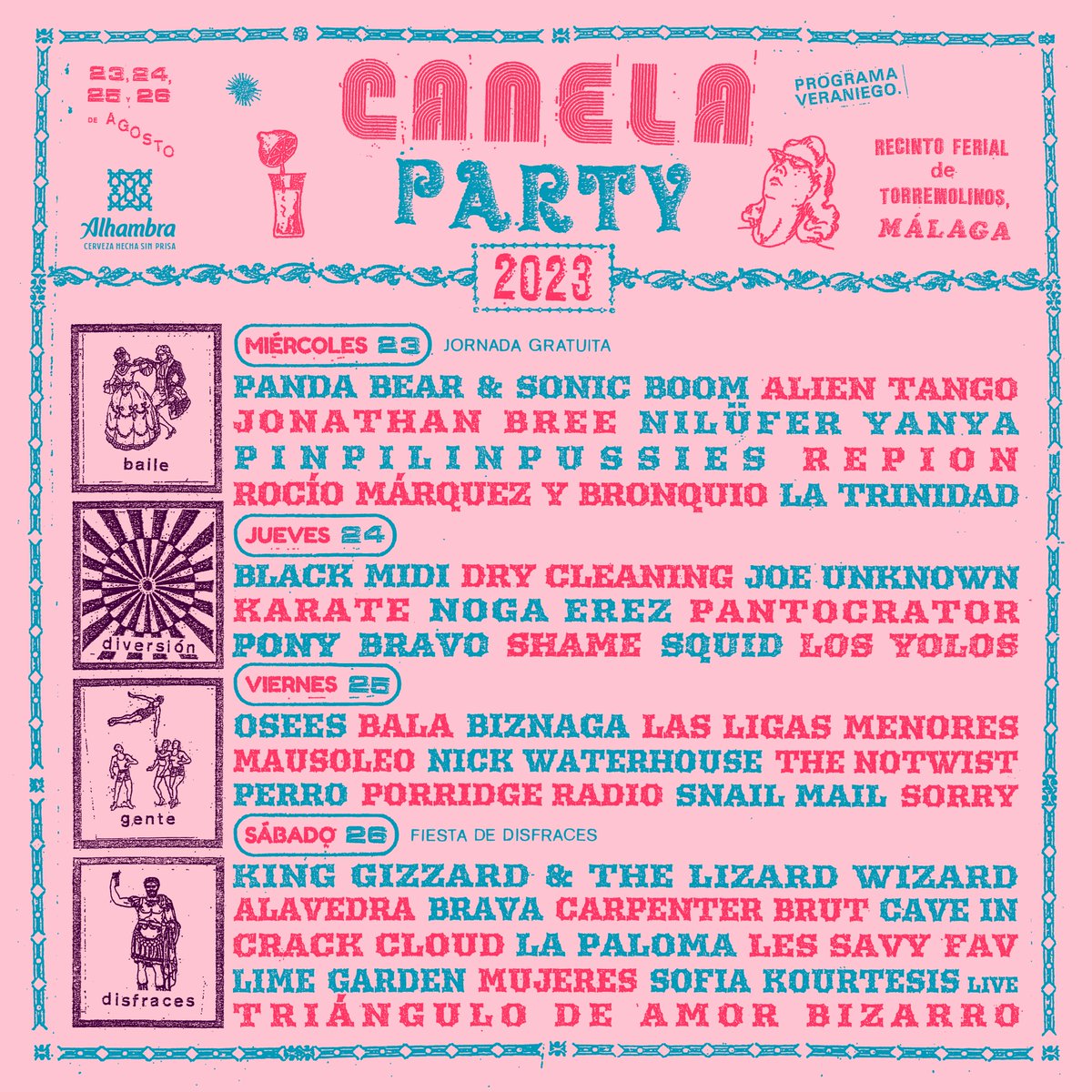 LGTorres_rtve's tweet photo. Vuelve el @CanelaParty a Torremolinos con 41 bandas en directo desde hoy hasta el sábado con bandas como @kinggizzard @Biznaga77 @LaTrinidadPop @Rocio_Marquez_ @nickwaterhouse @TABIZARRO 
Hablamos con sus promotores 👇📻
https://t.co/K5KIew5JR3 a través de @rtve https://t.co/WIQgWv9zG4