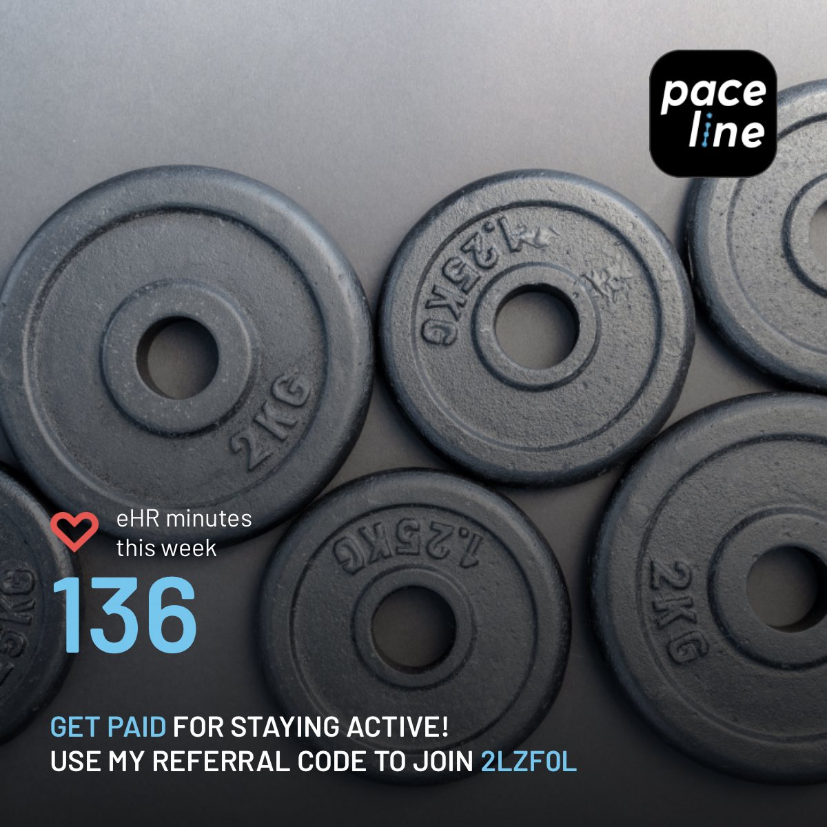 TheMeganHanson's tweet photo. I've exercised for 136 minutes this week and I'm earning rewards on Paceline! You can earn rewards for working out too. Use my referral code for a bonus reward when you join: 2LZF0L https://t.co/0Ya4P3Cdc1