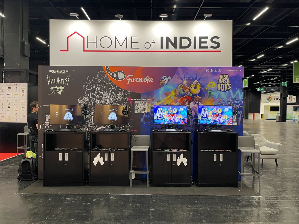 We are here at #gamescom2023 🙌 Come visit us in Hall 10.2, at E012g - D013g 🔥

You have the opportunity to get hands-on with our very own <a href="/Hauntii/">Hauntii</a> and <a href="/BishBashBots/">Bish Bash Bots</a>, so please do swing by! 😄