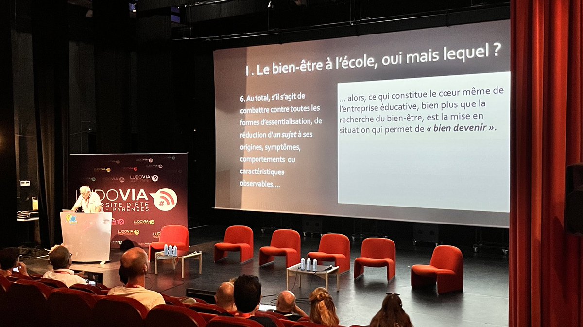 Le bien être à l’école : oui mais lequel ?

Dans une revigorante conférence @PhilippeMeirieu lui préfère le 
« Bien devenir », cœur de l’exigence éducative, qui interroge l’articulation de la contingence et de la liberté. 

<a href="/ludoviaORG/">@ludoviaorg.bsky.social</a> 
<a href="/reseau_canope/">Réseau Canopé</a>