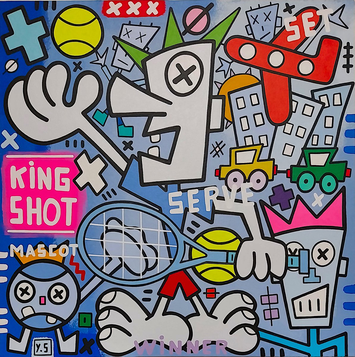 'King Shot' (acrylic on canvas 60x60 cm). Yann Sciberras 2023.

@lartillerie_art_deco 
@yann.sciberras 

#kingshot #tennis #tennisplayer #openderennes #lartillerie #yannsciberras #artist #artgalleries #punk #artcollector #artistoninstagram #colors #uniqueartpiece #artexhibition