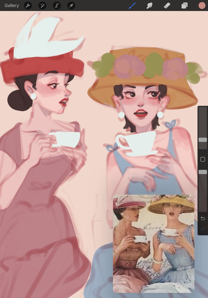 hat 1girl earrings jewelry cup dress holding cup  illustration images