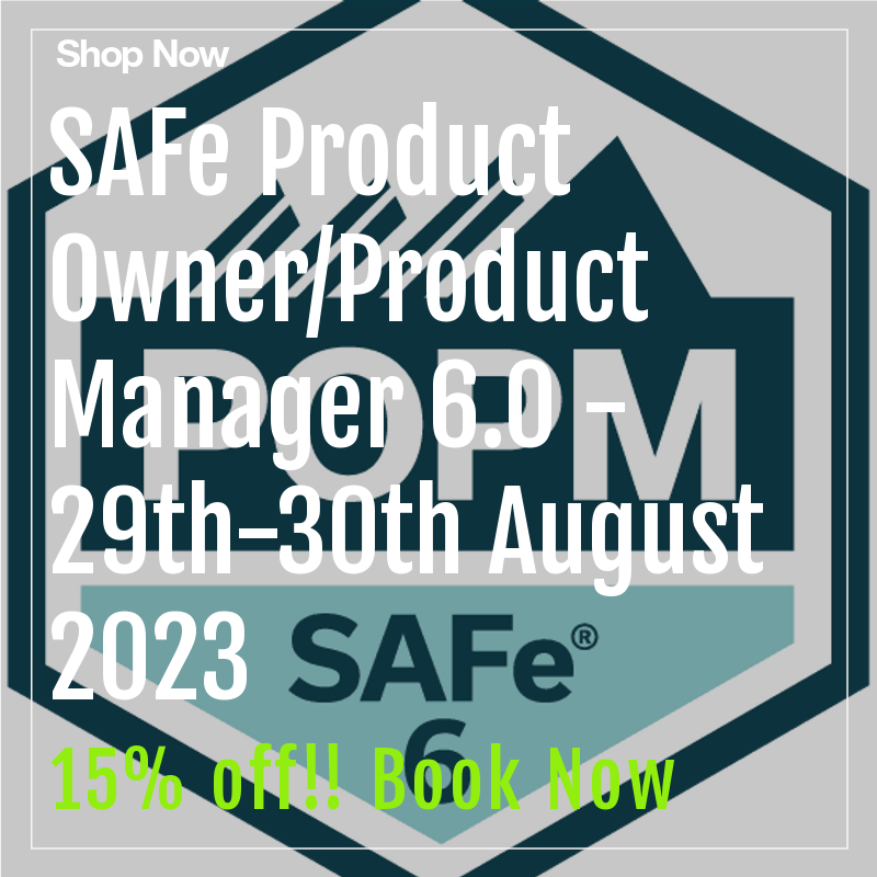 Grab this exclusive offer!! 
15% off SAFe Product Owner/Manager - 29th-30th August 2023

wix.to/fURnGGs
#agiletraining #safepopm #safe6 #scaledagiletraining #scaledagile