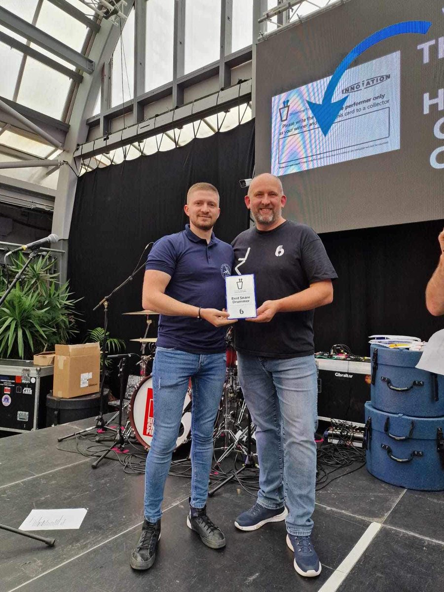 britishdrumco's tweet photo. Drumming for Drinks 2023 🥁🍻 What a triumphant event, sponsored by BDC with AXIAL drum prizes. Winners: Kudzai Taruwona (Bass), Kali Currie (Tenor), and Eddy Bathish (Snare), now titled Lord of the Barras! 

#britishdrumco #d4d2023 #drummingfordrinks #marching #pipeband #drums https://t.co/jekjab48yY