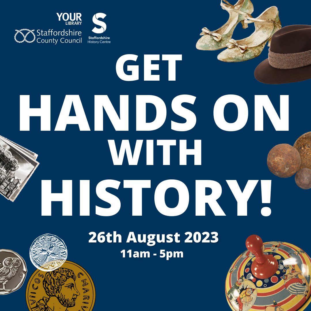 Find us in Stafford Victoria Park this Saturday with our hands-on history stall!  Come along between 11 and 5; our activities are all free. <a href="/StaffordshireCC/">Staffordshire County Council</a>  <a href="/Staffordbc/">Stafford BC</a> <a href="/HeritageFundM_E/">The National Lottery Heritage Fund Midlands & East</a>