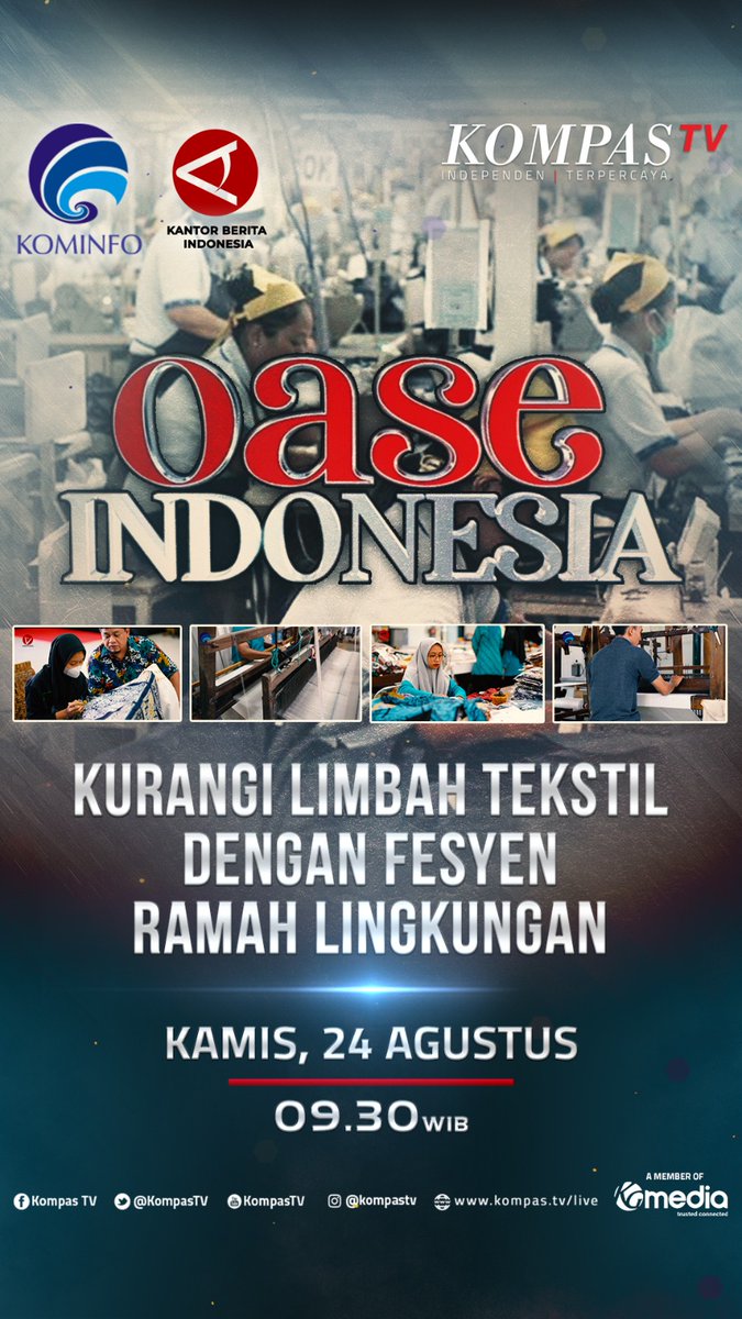 bbkb_kemenperin's tweet photo. Besok  jam 09.30  streaming yt di Kompas TV  yng membahas Kurangi Limbah Tekstil dengan Fesyen Ramah Lingkungan. BBKB melalui sertifikasi industri hijau, mendorong pelaku usaha batik dpt memenuhi produk  berstandarisasi demi berkelanjutan masa depan industri dipasar internasional https://t.co/aWj9ppLxOb