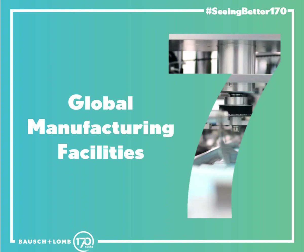 Bausch + Lomb in numbers!
It may have been 170 years of Seeing Better, Living Better, but there’s a lot more to us than that…
🌍 77 countries served
👓 150 million customers served daily
🔬 5 R&amp;D locations
🛠️ 7 global manufacturing facilities

#SeeingBetter170