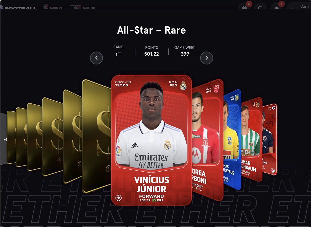 Not a bad return to full European action! 🥇

Happy late rewards day everyone. 😅

#BVB ✊
#Sorare