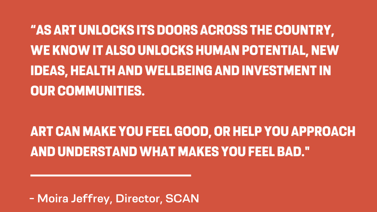 Art and creativity hold the key to unlocking a whole new world. 🔑

The @sca_net summer campaign 'Artists Make a Better World' highlights this and shares the many ways that artists contribute to Scotland’s wellbeing.

RT if you agree. 🔁

#ArtScotland #ArtsAndCreativity