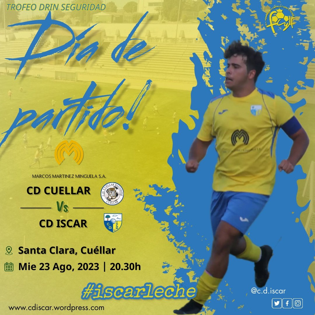 C_D_Iscar's tweet photo. Hoy jugamos!!
Hoy es DÍA DE PARTIDO!!
🏆Trofeo DRIN Seguridad
⚽CD CUÉLLAR - CD ISCAR
🏟Santa Clara, Cuéllar
🗓Miércoles 23 de Agosto
⌚20:30H
#pretemporada2324 #cuellar #drinseguridad #cdcuellar #aficionado #santaclara🏟 #iscarleche💪 https://t.co/1pHMVmo54o