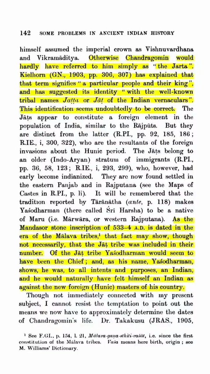 insta_jat's tweet photo. Authentic sources mention that 6th century Emperor Yashodharman of Malwa was a Jat.

Source: The Journal of the Royal Asiatic Society of great Britain and Ireland for 1909 https://t.co/0X6KvmnxBE