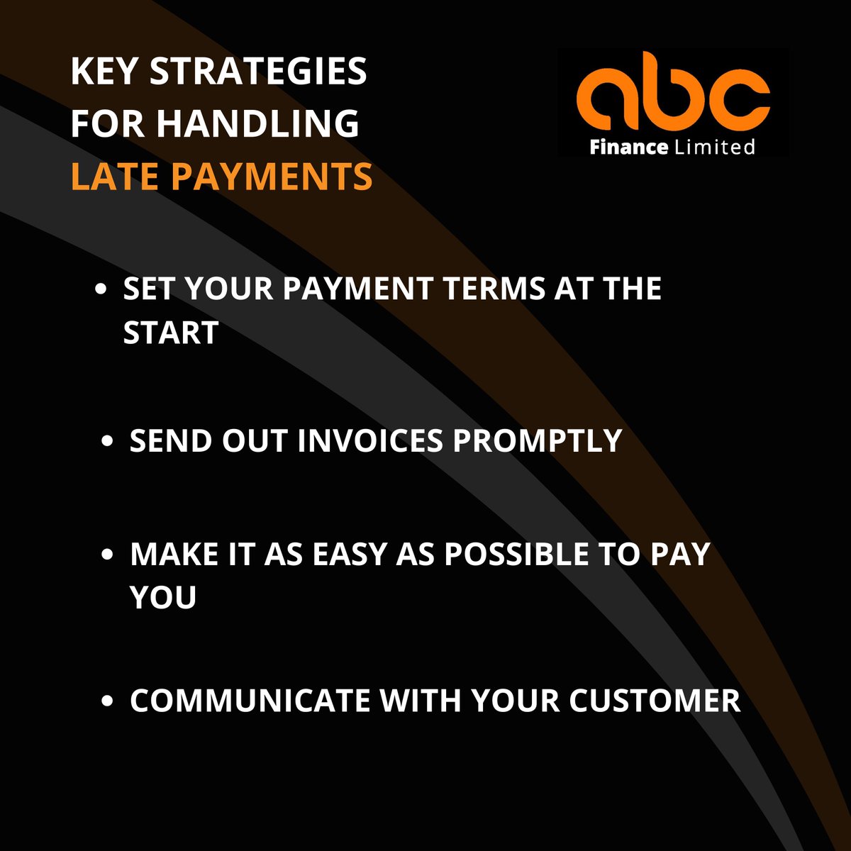🗣️ BUSINESS OWNERS! 

As you will know, when it comes to running a business, especially a small one, your cash flow is king. 

Here's our quick rundown on how to deal with late payments effectively 👇