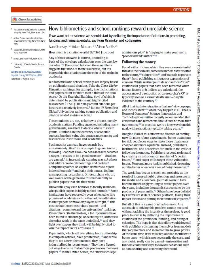 How bibliometrics and school rankings reward unreliable #science

#phd #phdtweeter @PhDfriendSana  @PhDVoice @AcademicChatter 
Link in comment