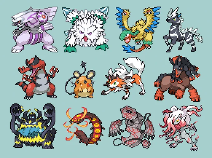 #あなたの評判良かった4選がみたい  大体ポケモンのドット絵かゲームボーイ風に描いたやつ。