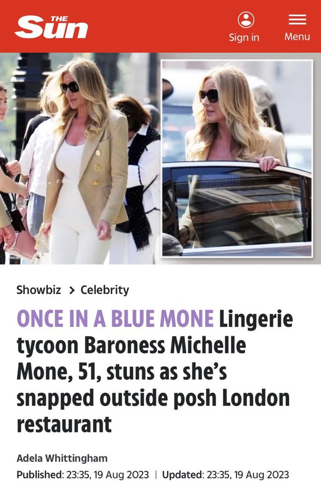 Great to see Michelle Mone back & eating out to help out! This successful little lady is facing vitriolic misogynistic attacks just like the lovable Dildo Harding & the equally adored Nadine Dorries. These girls are gorgeous & looked up to by many young women. STOP THE HATE!😡