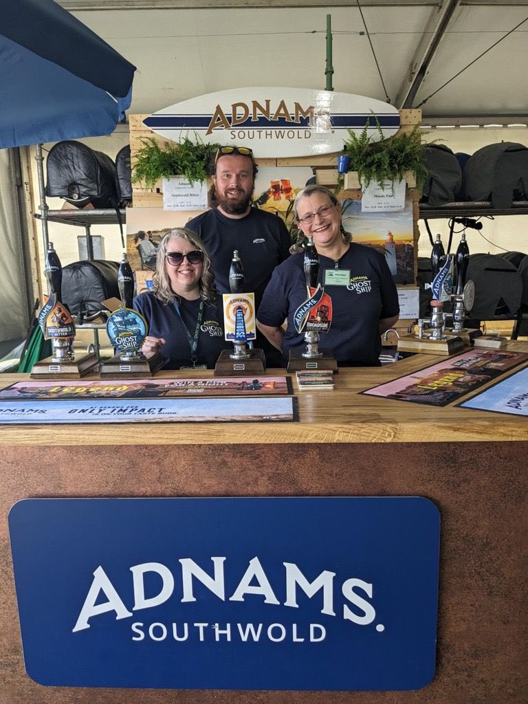 Adnams's tweet photo. The 44th Peterborough Beer Festival is on all week and our team is ready to greet you! Discover a range of our favourite cask beers. Pop over and say hello if you're attending. #borobeerfest https://t.co/qOuZwYNIzQ