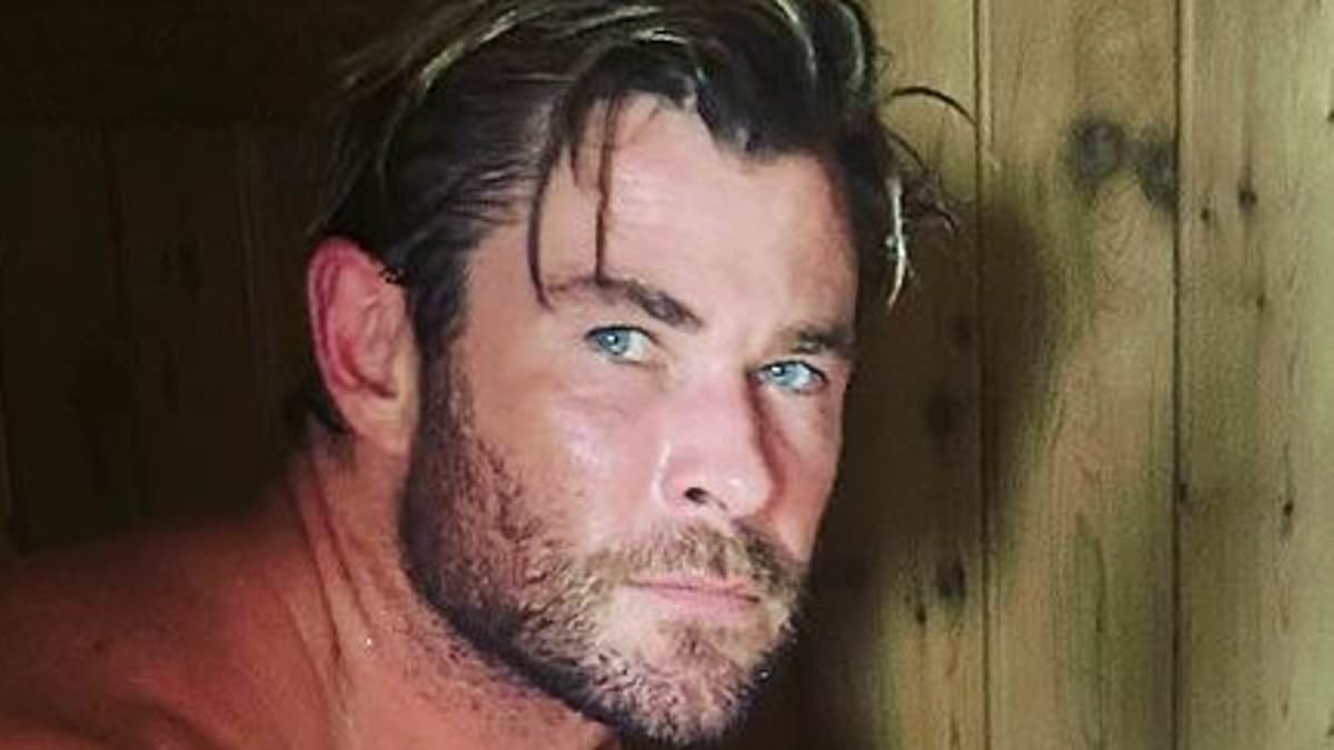 DailyMail's tweet photo. Chris Hemsworth strips off and flaunts his ripped physique https://t.co/57KMqXfYIi https://t.co/wFSIixaEtW