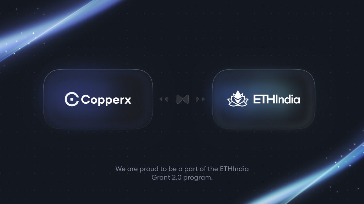 We're thrilled to announce that @CopperxHQ is proud to be a part of the @ETHIndiaco Grant 2.0 program. A sincere thank you to @ETHIndiaco and @devfolio for recognizing our mission to revolutionise Web3 payments, much like Stripe did for web2. Let's make history together!