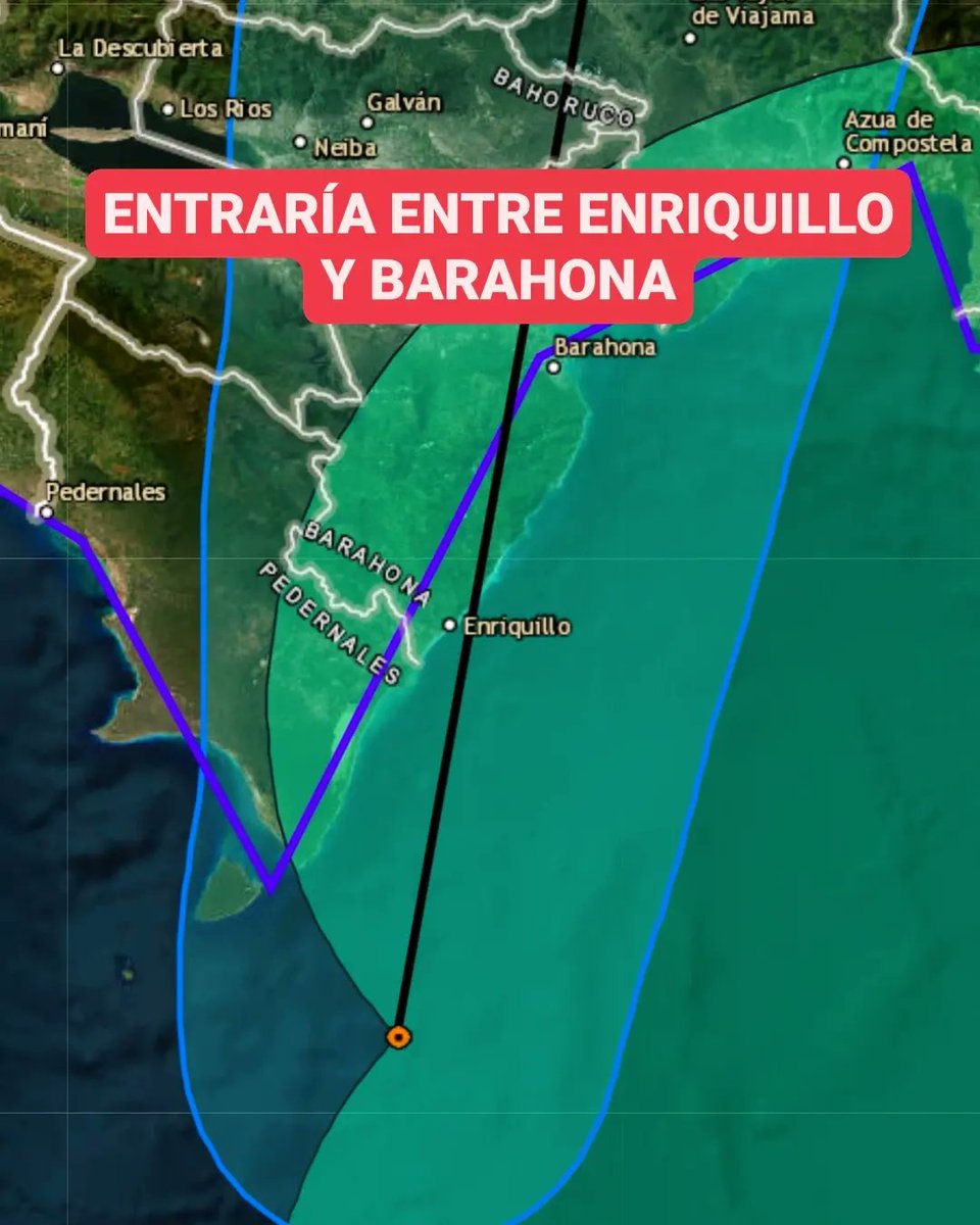 JeanSuriel's tweet photo. 🔴ATENTOS🔴
En las próximas horas, la Tormenta Tropical Franklin estará tocando tierra en el suroeste de República Dominicana: su centro está ubicado a 100 kilómetros al sur de Barahona, en el Mar Caribe, con trayectoria hacia el norte a 17 km/h.

🔴Sus vientos máximos sostenidos aumentaron a 85 km/h y ráfagas más fuertes: durante la madrugada el fenómeno ganó intensidad, pero inmediatamente toque tierra entre Barahona y Enriquillo podría perder fuerzas.

🔴Los vientos con fuerza de tormenta tropical se extienden hacia afuera de su centro hasta 185 kilómetros, por lo que las ráfagas podrían sentirse en gran parte del suroeste y del sur.

⚠️SIGAMOS ATENTOS

☑️ https://t.co/WlQFg167bk 
➡️ @AgendaClimatica 
▶️ https://t.co/OBEFwksFsW
