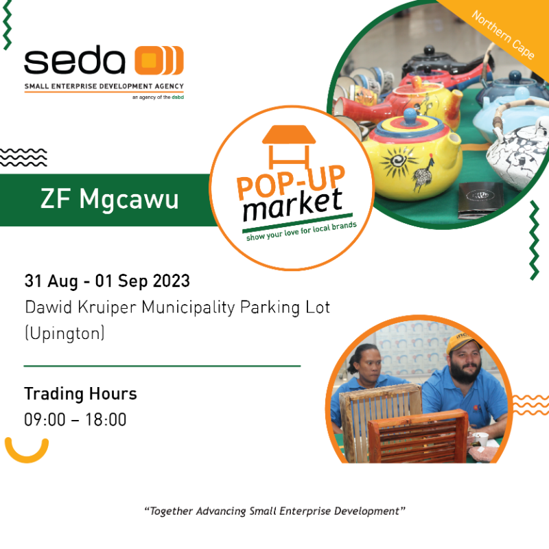 sedfa_dsbd's tweet photo. The Dawid Kruiper Municipality is at the Civic Centre in Upington; make a turn there on the specified dates and go show some local brands love. https://t.co/4fJhyto24n