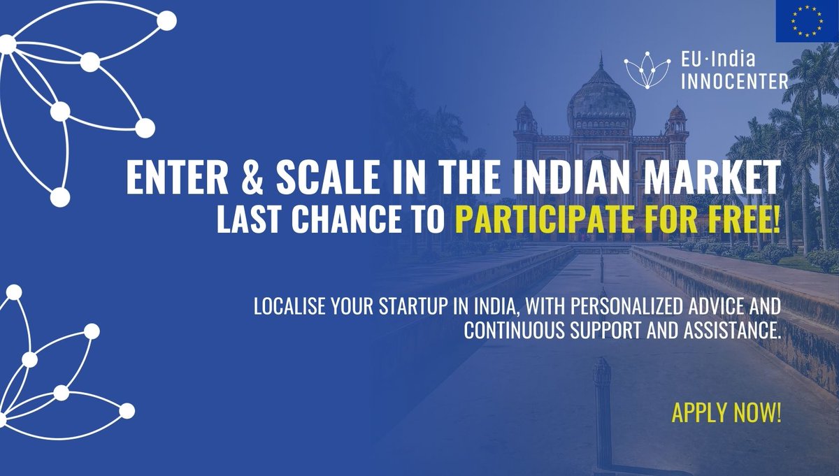 This will be our last cohort funded by the European Commission! 3 transformative months immersed in unparalleled support and expert guidance tailored to your unique business model for free!
 
Apply now: lnkd.in/edKVsuU3

#startups #scaleup #freeprogram #enterIndia