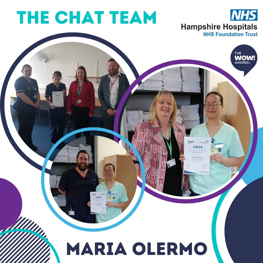 WOW! Congratulations to Maria and the CHAT team! 💙 Through @thewowawards we at Hampshire Hospitals recognise our incredible staff’s dedication to living our CARE values. Take a look at more winners and nominations at hampshire.thewowawards.co.uk