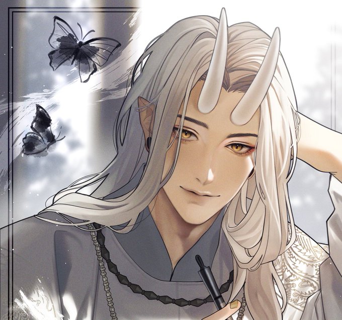 #過去作で自分が最高だと思う長髪男絵を載せてTLを長髪男にしよう
