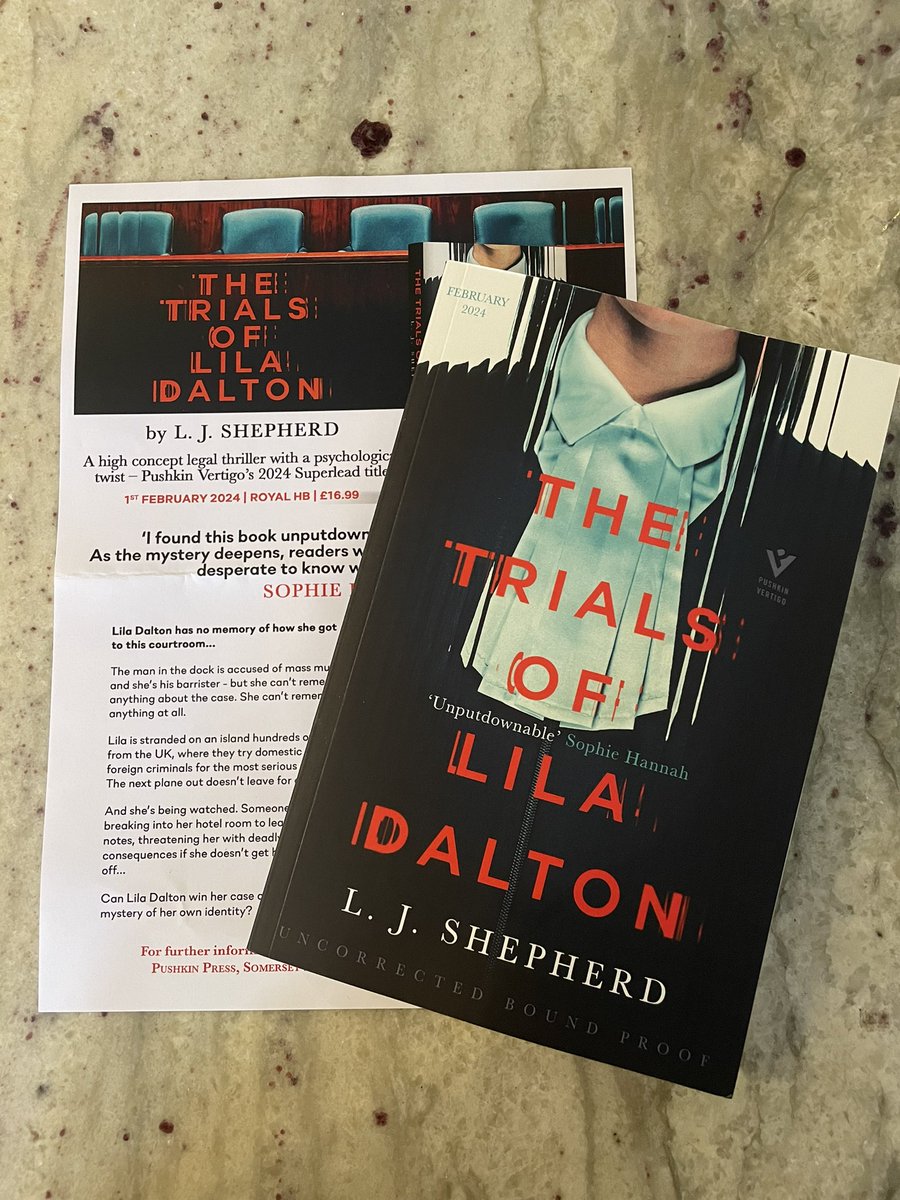 Thank you @PushkinPress for sending me a copy of #TheTrialsofLilaDalton by @LJShepherdwords - out in February 2024 I love the sound of this one!