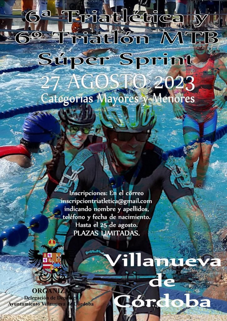 ¡Últimos días para inscribirse en la VI Triatlética y VI Triatlón MTB Súper Sprint que se celebrará el 27 de agosto en Villanueva de Córdoba📷!
Para más información: facebook.com/profile.php?id…