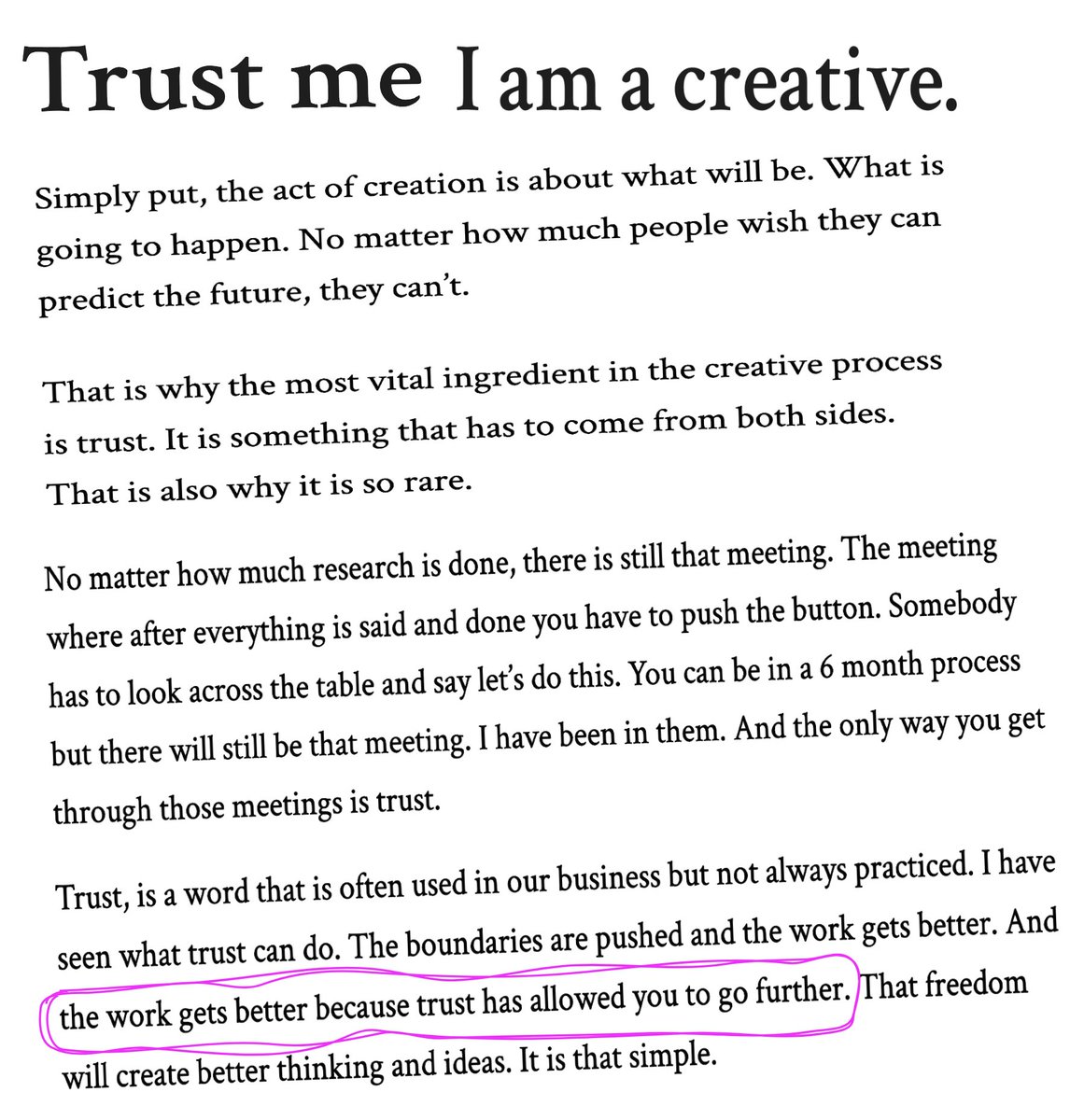 v_praveen's tweet image. If you have to use formulas, use trust

via @D_Stapleton, Chief Creative Officer, DDB, The Monkeys