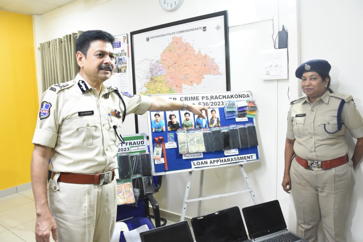The sleuths of <a href="/CyberCrimeRck/">Cyber Crime Malkajgiri</a> arrested #loanapp #cyberfraud gangs who harasses loan borrowers for financial exploitation.

<a href="/TelanganaCOPs/">Telangana Police</a> @TSCSB_ <a href="/TelanganaToday/">Telangana Today</a> <a href="/DeccanChronicle/">Deccan Chronicle</a> <a href="/eenadulivenews/">Eenadu</a> <a href="/ntdailyonline/">Namasthe Telangana</a> <a href="/ManaTelanganaIN/">Mana Telangana</a> <a href="/myvaartha/">Vaartha Telugu Daily</a> <a href="/sakshinews/">Sakshi</a>