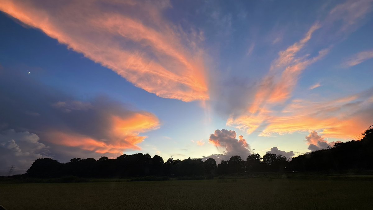昨日の夕方。雲が美しかった。