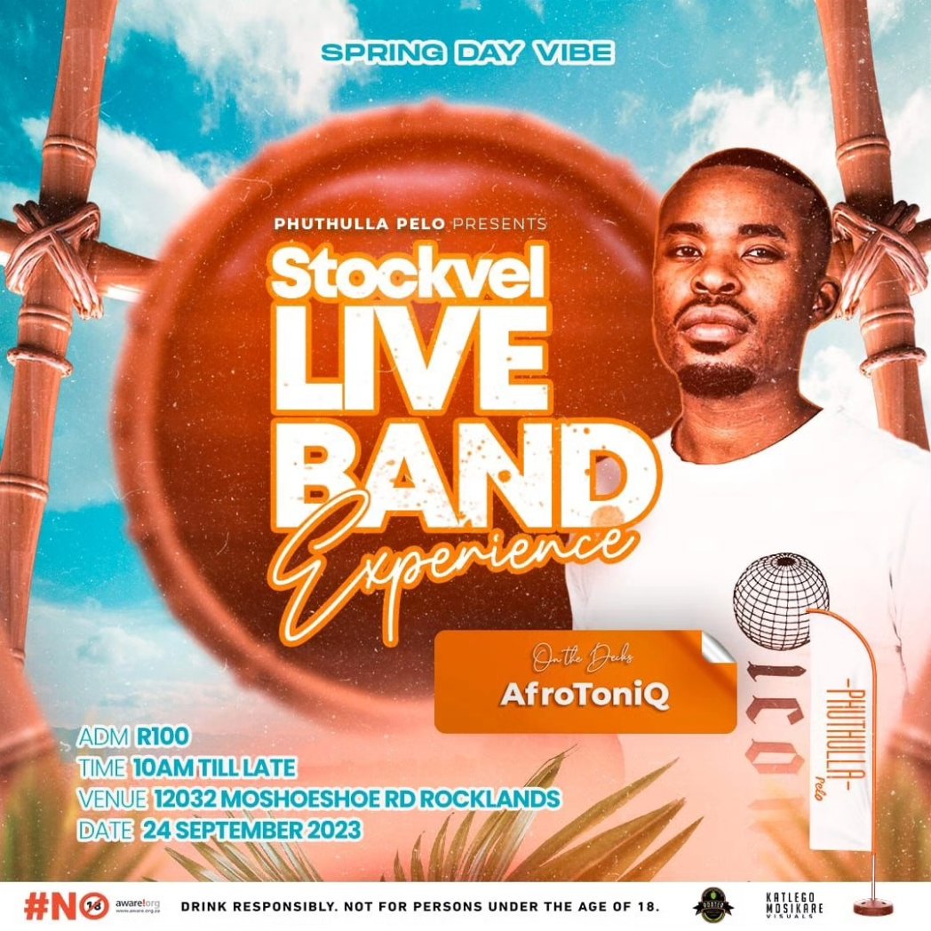CraftRooted's tweet image. The STOCKVEL LIVE BAND EXPERIENCE countdown has begun!
To add on to the pleasure of the experience, Rooted will be giving a complimentary blue gin &amp;amp; tonic to the first 20 people who buy their ticket from us.
Reach us via DM or contact us on 071 993 3451 for your tickets