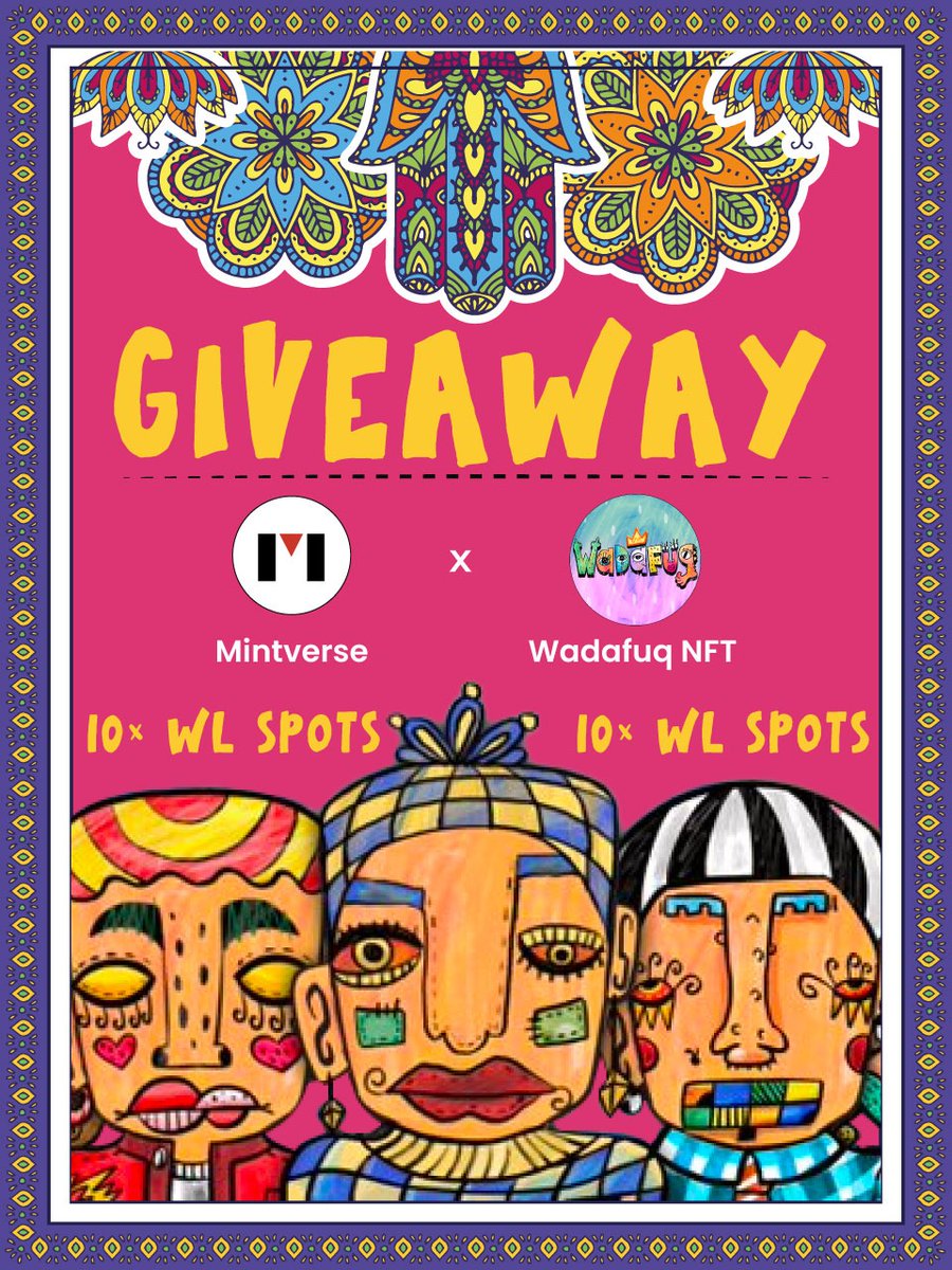 Mintverse_'s tweet photo. 👀 Mintverse x Wadafuq NFT Giveaway
🏆 We are giving away 10× WL spots from @Wadafuqnft❗️
🍀10 winners 🚀
👉To enter:
1️⃣Like/Retweet
2️⃣Follow @Wadafuqnft & @Mintverse_
3️⃣Tag 3 friends
🕙Ends in 48hrs!
#giveaway #wl #Mintverse #NFT #Airdrop #Ethereum #NFTCommunity https://t.co/YUoHMJbMWU