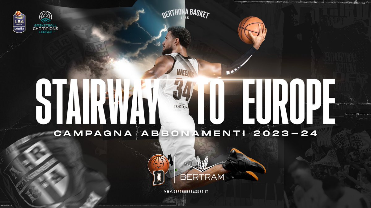 DerthonaBasket's tweet photo. 𝙎𝙩𝙖𝙞𝙧𝙬𝙖𝙮 𝙩𝙤 𝙀𝙪𝙧𝙤𝙥𝙚 ✨ La campagna abbonamenti scatta il 4 settembre ⏳ 

Info su prezzi e modalità di acquisto:
👉👉 https://t.co/GAeOZOlu8e https://t.co/AvvXDG5khj