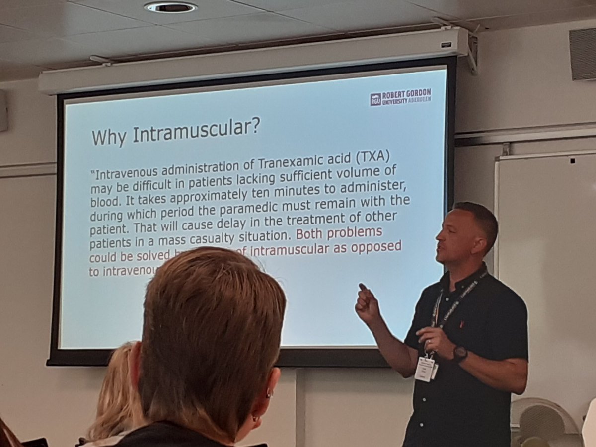 Gregor (@gregor_mcintosh) on Twitter photo TXA: Is it time to consider IM rather than IV in certain patient groups?? #CoPAberConf <a href="/ParamedicsUK/">College of Paramedics</a> TXA: Is it time to consider IM rather than IV in certain patient groups?? #CoPAberConf <a href="/ParamedicsUK/">College of Paramedics</a>