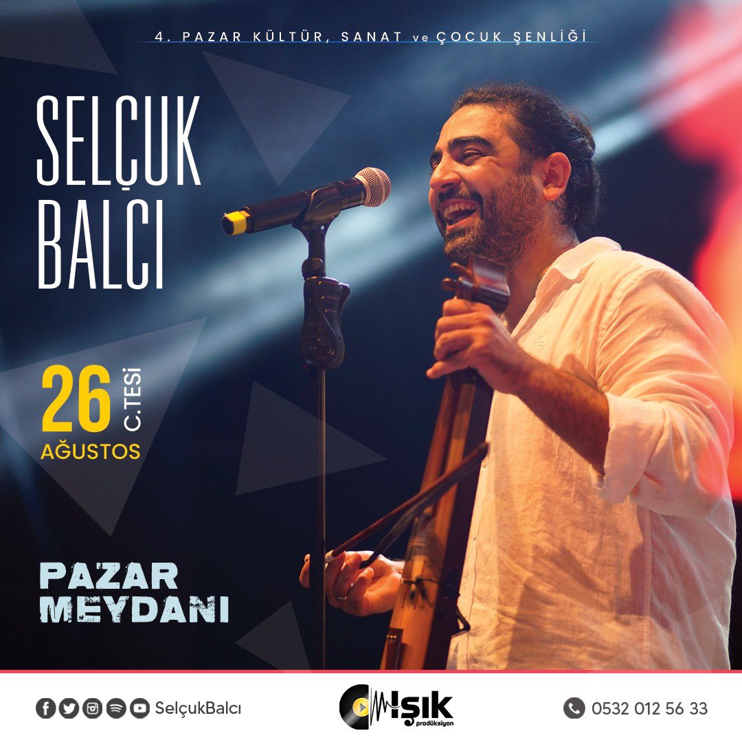 📢Rize Pazar Konserimiz 🗓️26 Ağustos Cumartesi ⏰ 21.30 👣 Pazar ilçe Meydanı