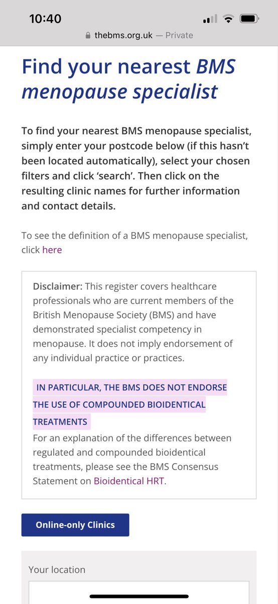 coachingoutdoo's tweet photo. @BrMenopauseSoc you link to finding a local specialist/clinic is not working.  When you enter your postcode and search, the page has an error message.  Please help. https://t.co/r259YZD2TQ