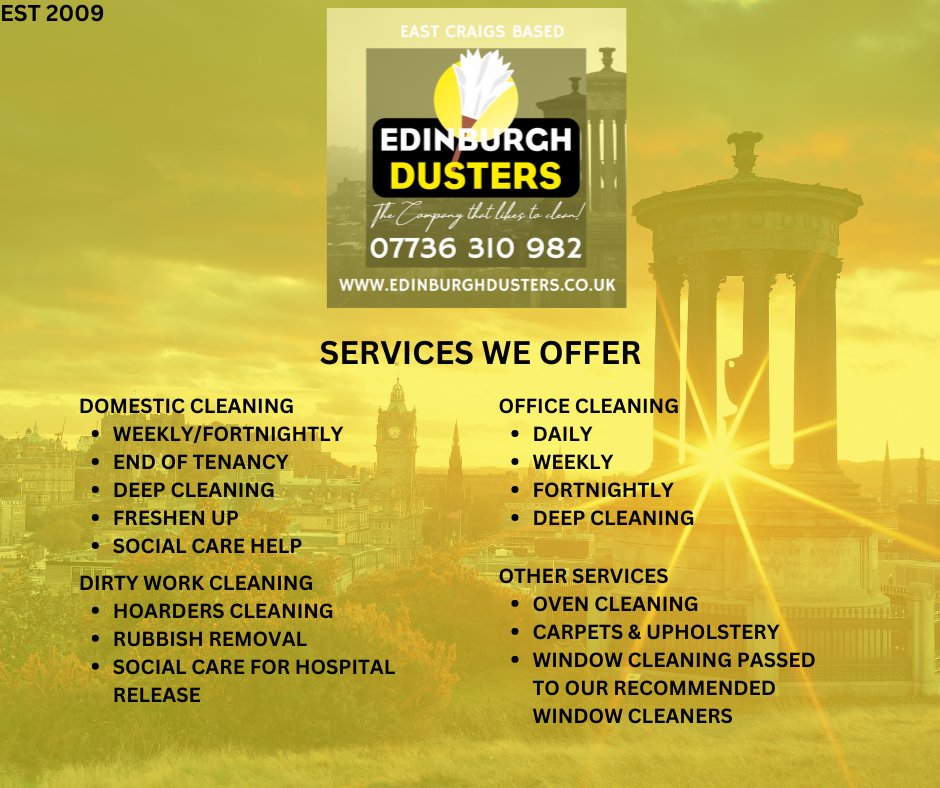edinburghdusters.co.uk #Edinburgh #cleanersedinburgh #cleaning