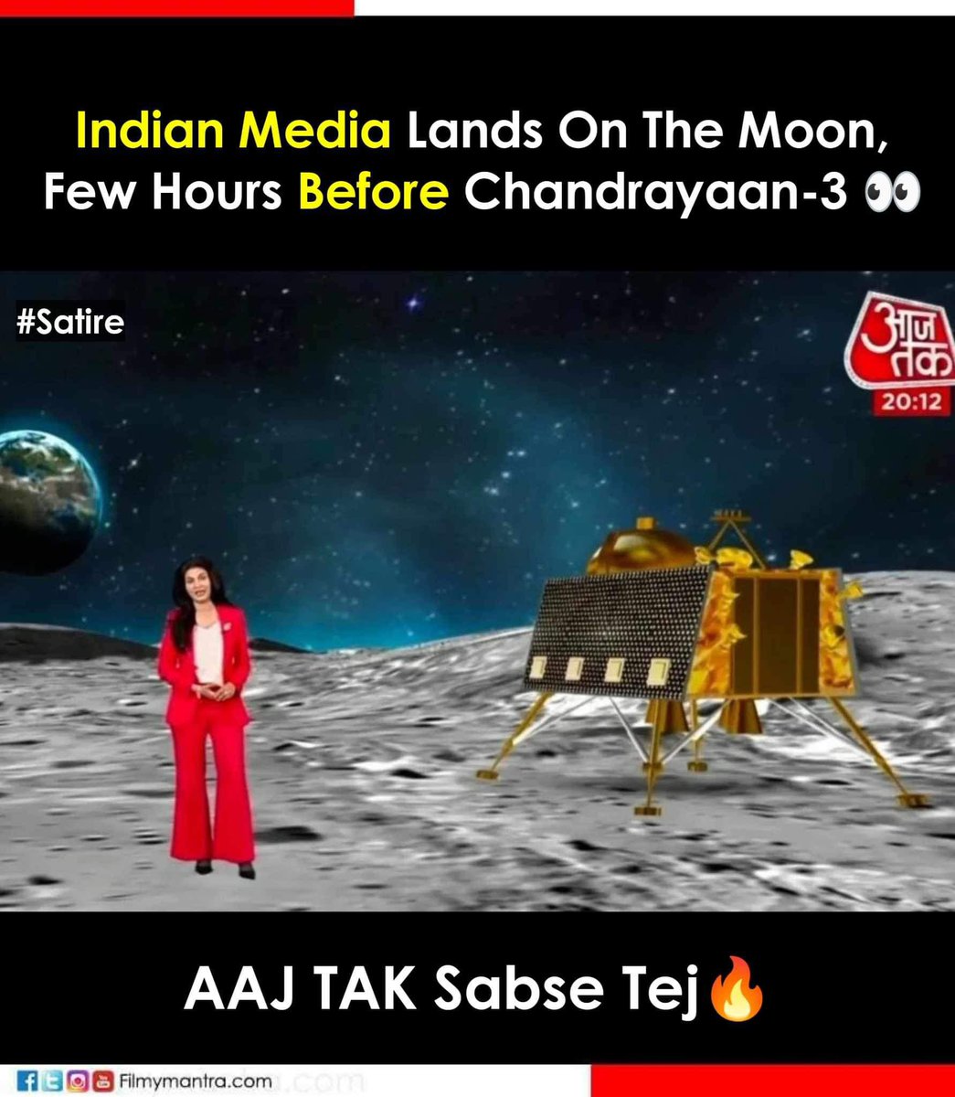 arunendraspatel's tweet photo. #indianmedia😂😂
#Chandrayaan3Landing 
#Chandrayaan3 🇮🇳🙏 https://t.co/OnCVWxTqsY