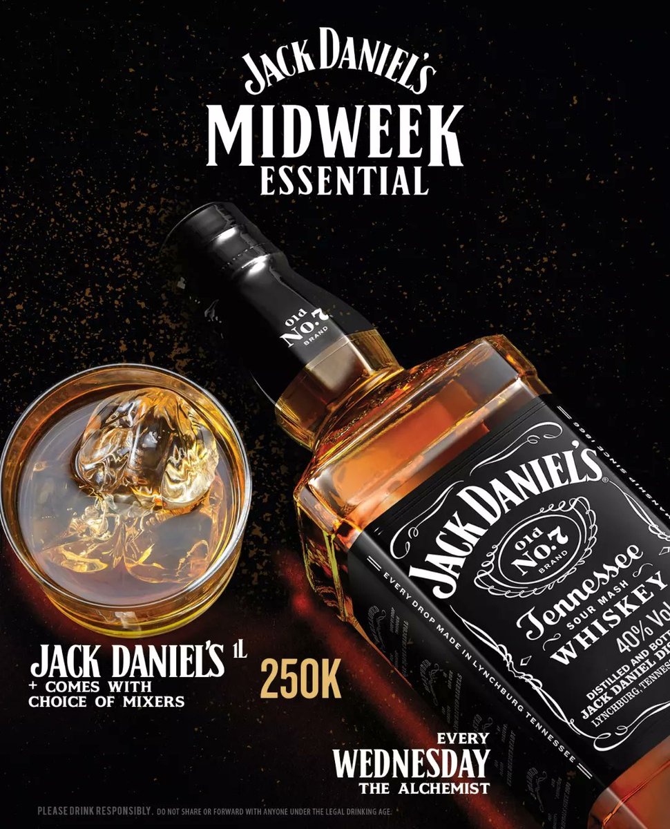 thealchemistkla's tweet photo. Wednesday just isnโt complete without good food, good friends and smooth whiskey.๐ฅ #JDMidweekEssential
Join us for a good time every Wednesday. Happy Hour 4pm-7pm https://t.co/2dnTumh3f2
