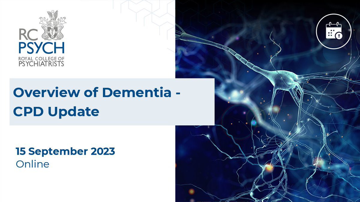 Two weeks to go until ‘Overview of Dementia – CPD Update’ takes place for the first time ever! This online event. book your place today before bookings close on Friday 8 September, 9am. Find out more and book here: bit.ly/43Ij2Q5 #RCPsychDementia