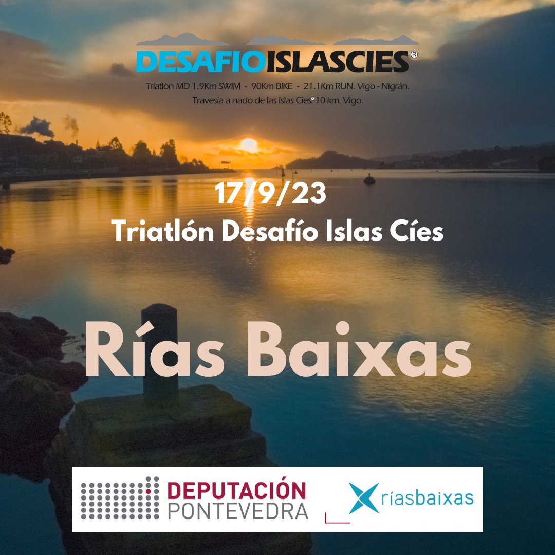 ¿Buscas un destino turístico que combine deporte y relax? Las Rías Baixas te ofrecen el escenario perfecto para el Desafío Islas Cíes y luego relajarte en sus aguas cristalinas.

👉INSCRIPCIONES: desafioislascies.com

<a href="/depo_es/">Deputación Pontevedra</a> 
<a href="/turisriasbaixas/">Turismo Rías Baixas</a> 
<a href="/MardeOns/">mardeons</a> 

#TurismoRíasBaixas