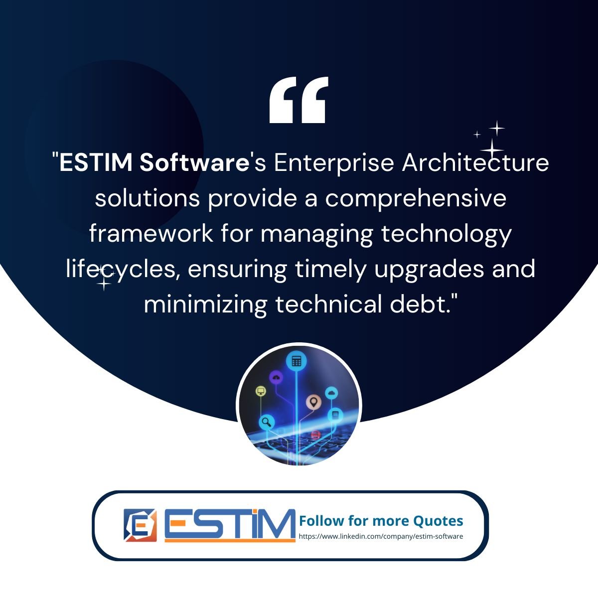 estimID's tweet image. Navigating Tech Lifecycles: ESTIM Software&apos;s Enterprise Architecture solutions offer a holistic framework for overseeing technology lifecycles, guaranteeing timely upgrades and minimizing technical debt. ⏰🔧 

#TechnologyManagement #LifecycleOptimization #ESTIMSoftware