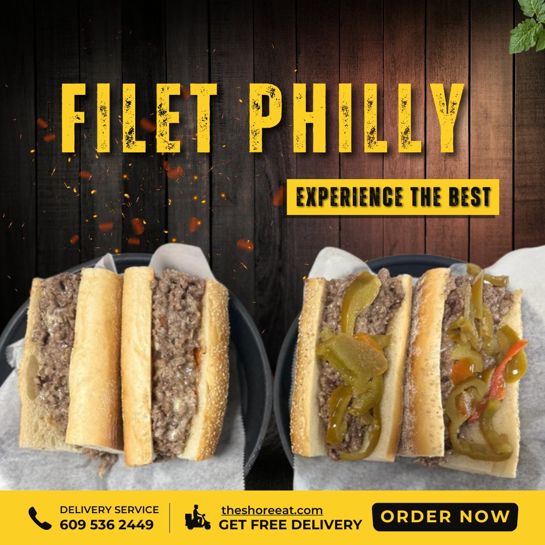 theshore_eat's tweet photo. Elevate your taste with our signature Filet Philly at The Shore Eat! Uniquely delicious, it's a taste you won't find anywhere else. Treat yourself today!
Order Now: 609 536 2449
Website: https://t.co/EzlH1i5wom
Find Us: https://t.co/rAnyyKdeJH
#theshoreeat #filetphilly #Burgers https://t.co/Uj1YNmFxcO