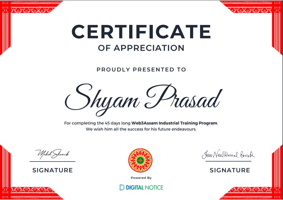 Shy_am12's tweet photo. 🚀 The Best 45 days with Web3Assam™! Joined an exceptional program for a transformative summer journey. Grateful for the exposure and opportunities. Excited to stay connected, learn, and shape a brighter future for myself and the community ahead!
#Web3Assam https://t.co/lNGvZXS5fh