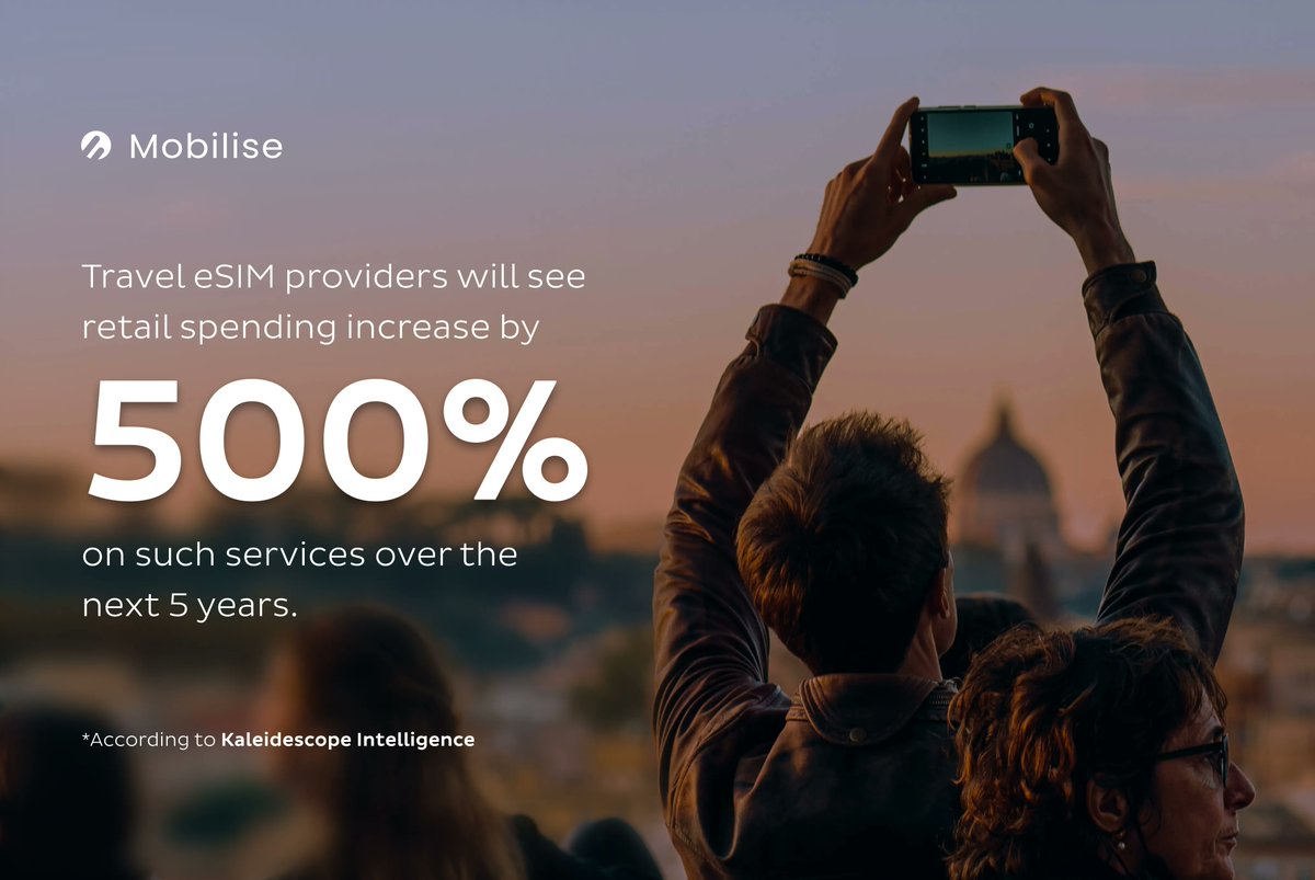 MobiliseGlobal's tweet image. It's time for the #TravelIndustry to embrace the future with #eSIM. 🚀
eSIM and #EmbeddedConnectivity offer endless benefits to both travel companies and travellers.
To find out more, check out our latest blog post! 🔗 mobiliseglobal.com/15-benefits-of…
#Connectivity