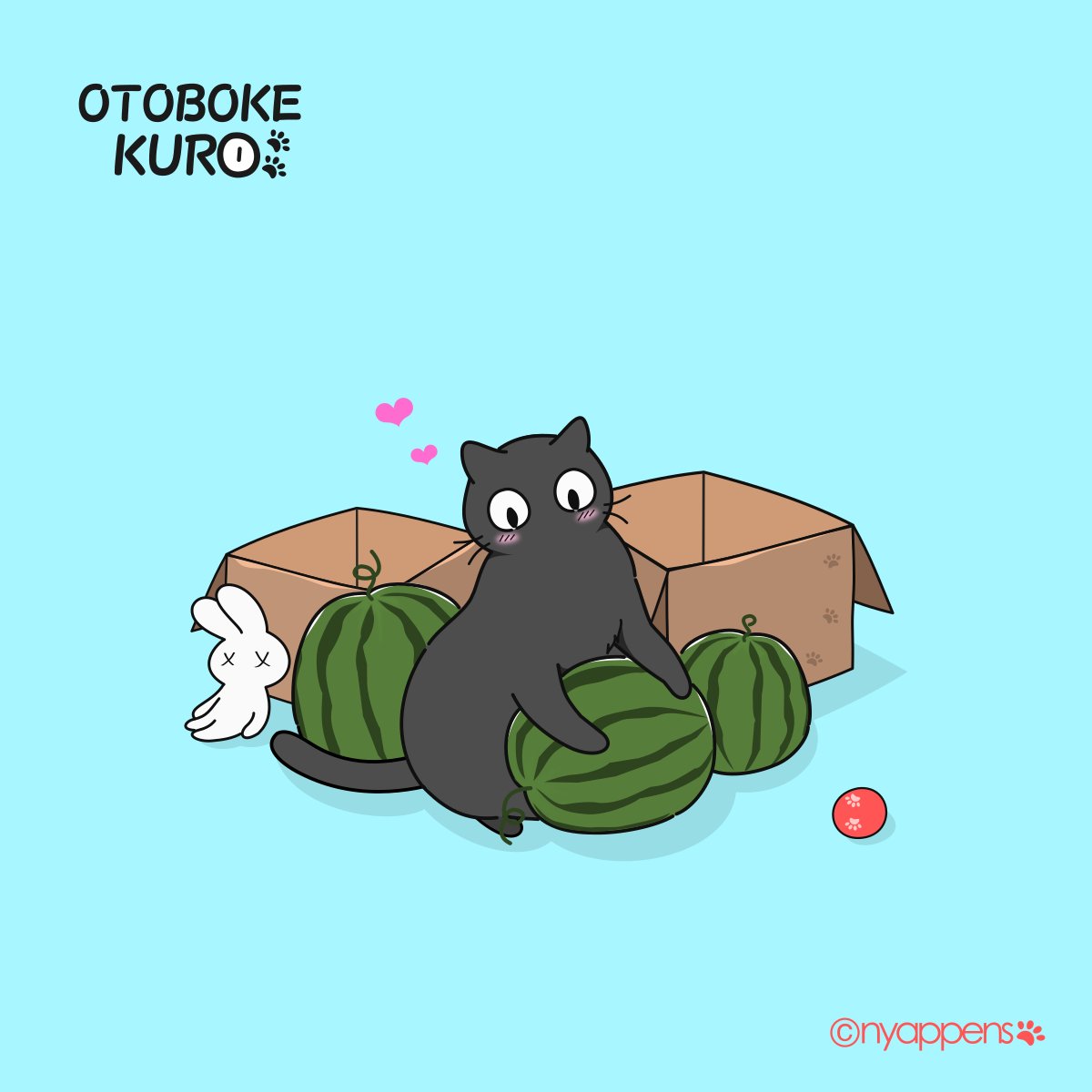 nyappens's tweet photo. スイカいっぱい💕
食べきれにゃい😸

#ねこイラスト #ゆるかわイラスト #ほのぼのイラスト #黒猫 #スイカ https://t.co/dkhcFZLQ48