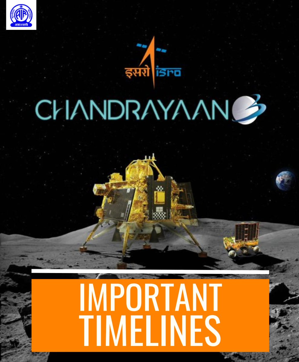 airnewsalerts's tweet photo. #Chandrayaan3Landing : 

Timelines of the epic journey so far...

#ISRO | #AllTheBestChandrayaan3 | @isro | @DrJitendraSingh | @MIB_India | #Chandrayaan3 | #ISRO https://t.co/kkqNer8903